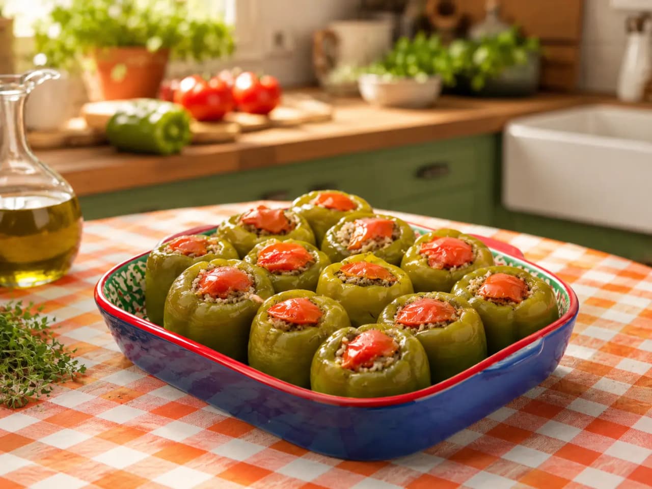 İstanbul Usulü Zeytinyağlı Biber Dolma